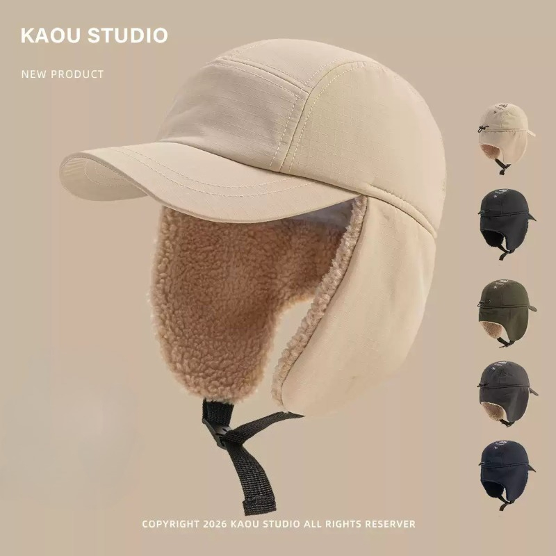Corduroy Cap 5 Panel - หมวกบอมเบอร์กันหนาว ใส่ได้ทั้งชายและหญิง พิมพ์ลายตัวอักษร หมวกแคมป์ 5 แผง
