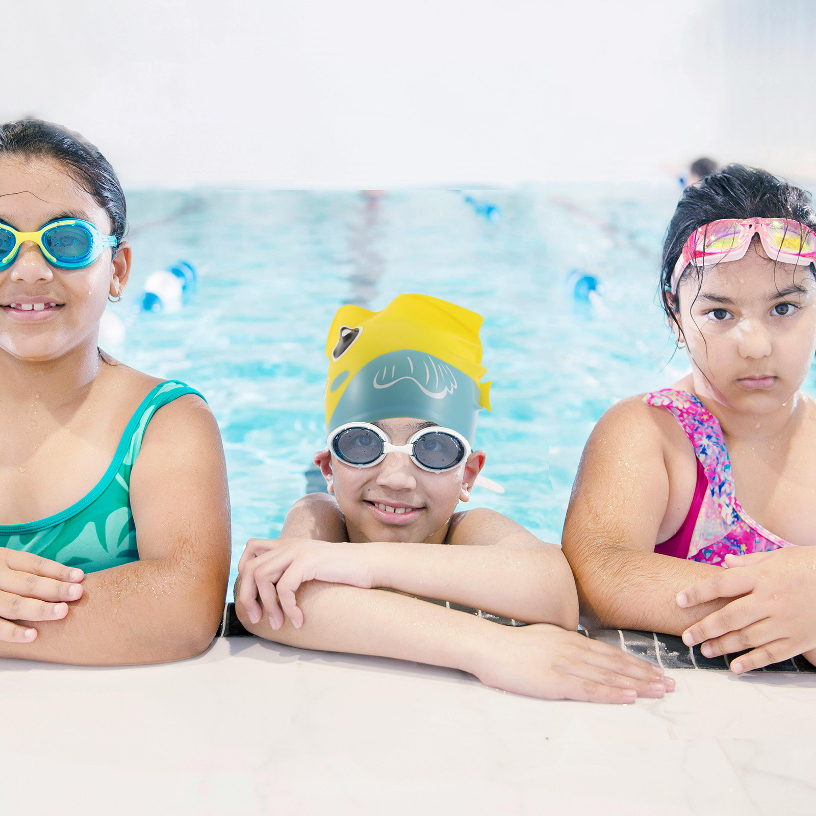 หมวกว่ายน้ำลายการ์ตูนสำหรับเด็ - Swim Hat Silicone บทวิจารณ์และราคา
